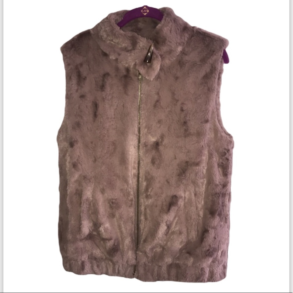 Anthropologie Sanctuary Gray Faux Fur Vest SMALL